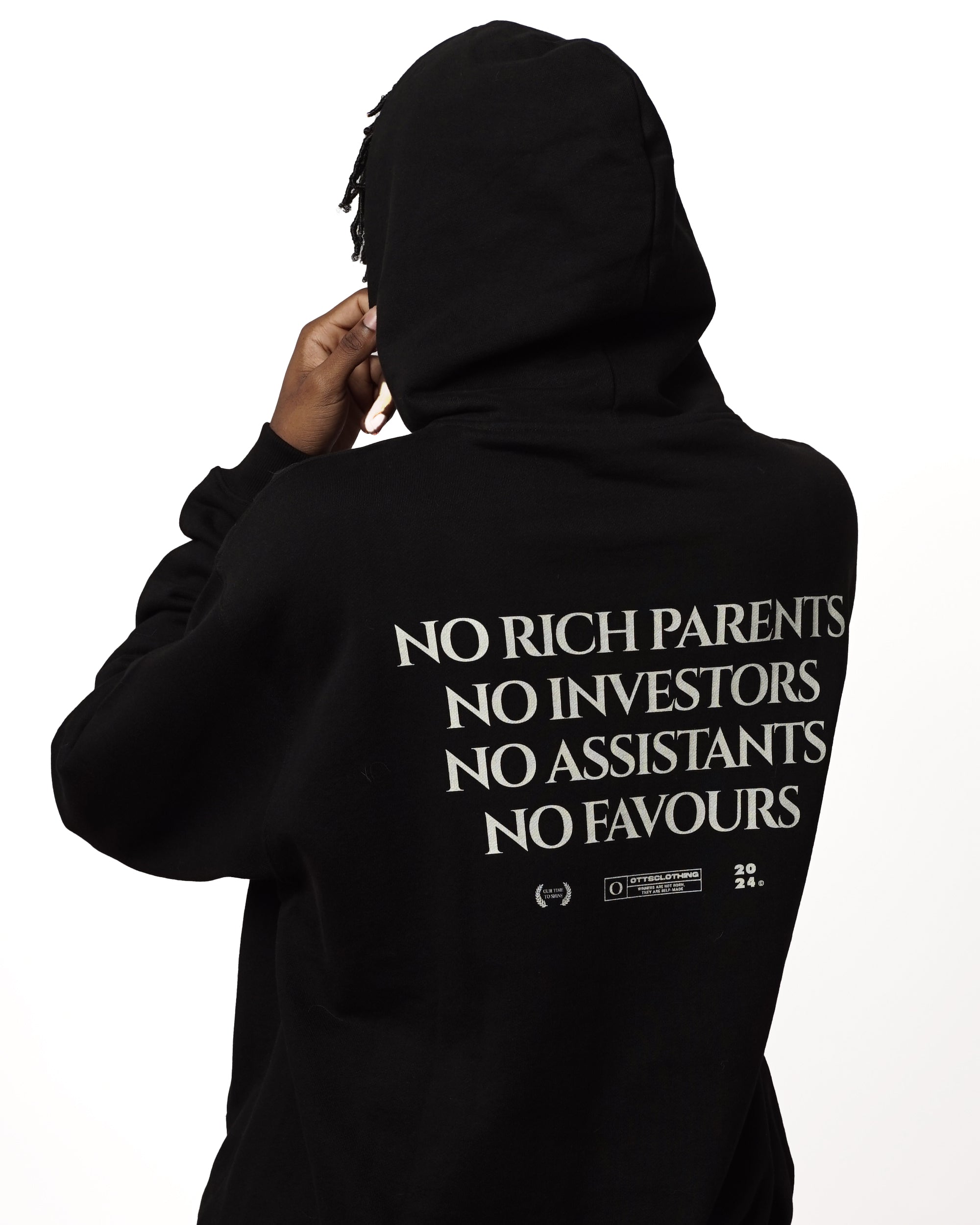 No Rich Parents Hoodie - BLACK