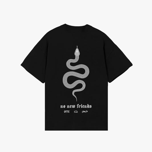 No new friends T-shirt - Black