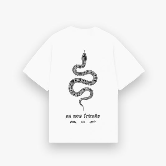 No new friends T-shirt - White