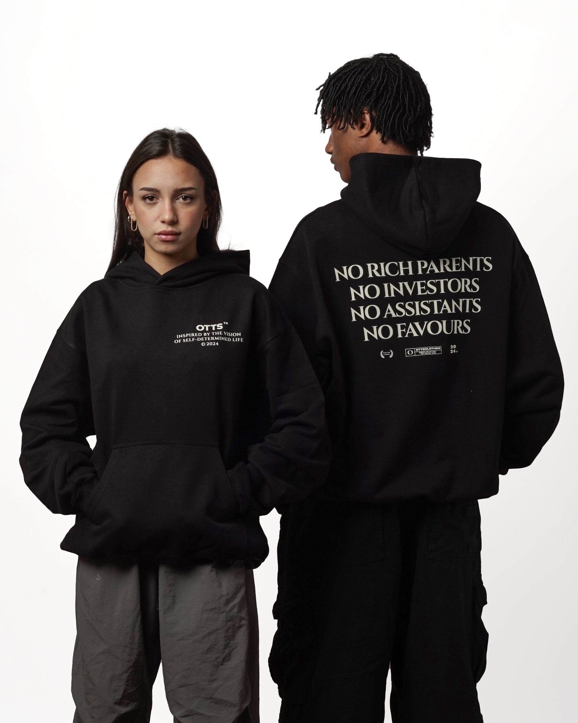 No Rich Parents Hoodie - BLACK