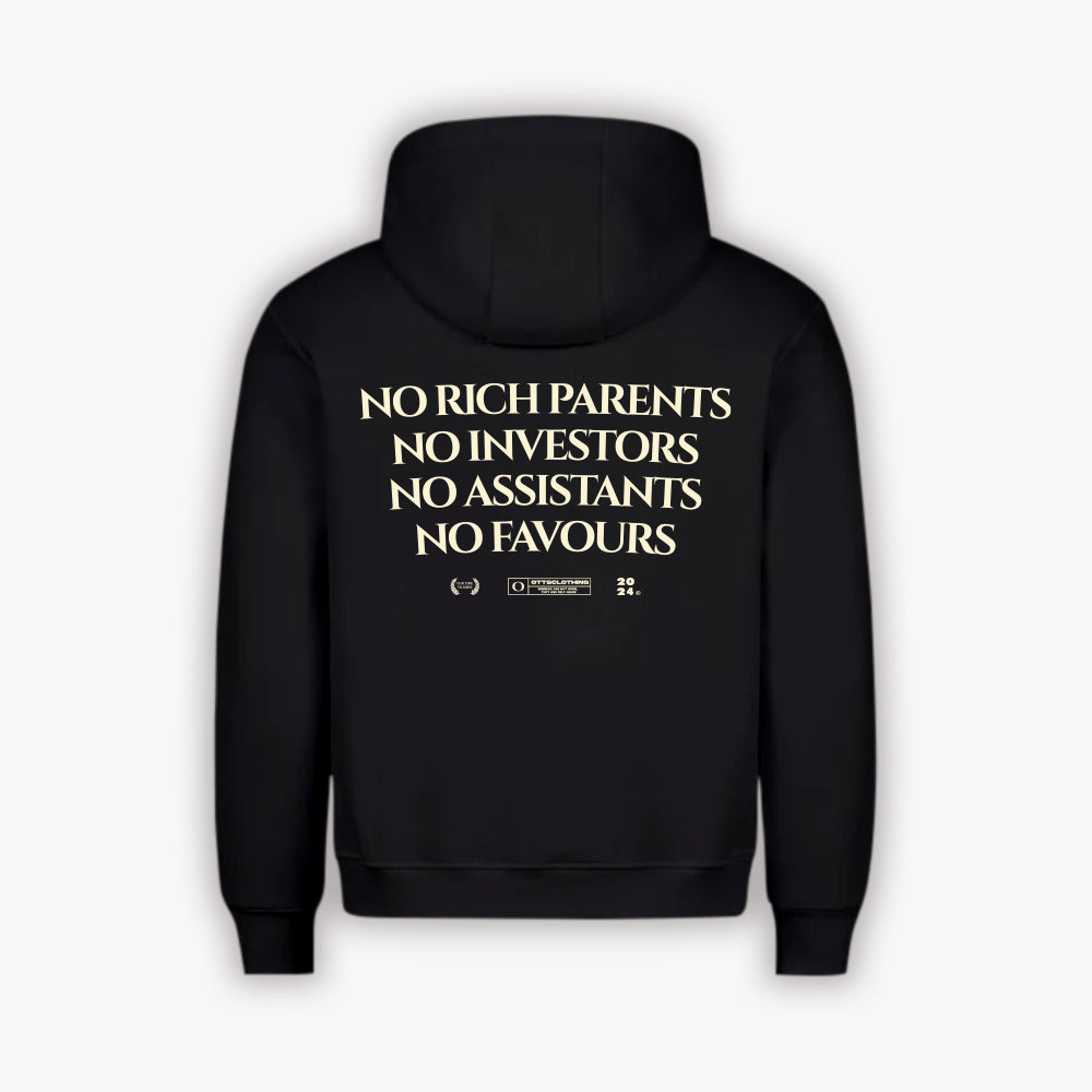 No Rich Parents Hoodie - BLACK