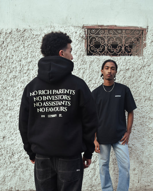 No Rich Parents Hoodie - BLACK